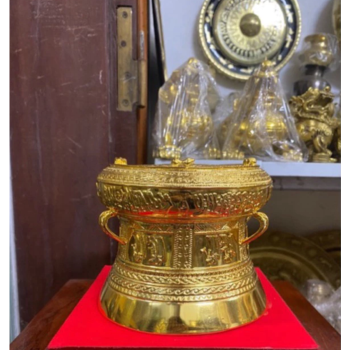Phù điêu trống đồng Đông Sơn đúc đồng đỏ