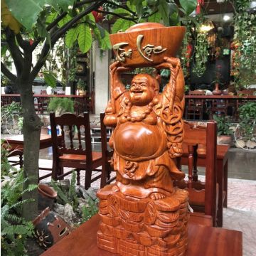Tượng Phật Di Lặc gỗ hương tạc thủ công