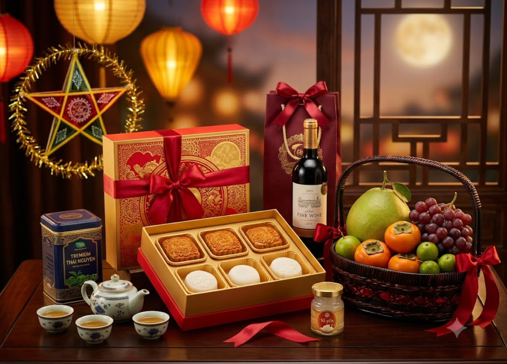 Hộp quà truyền thống Việt Nam trưng bày tại Bảo tàng Phụ nữ Việt Nam